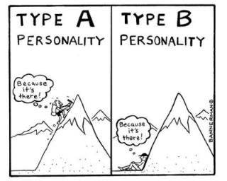 Таблица сравнения: разница между личностями типа A и типа B