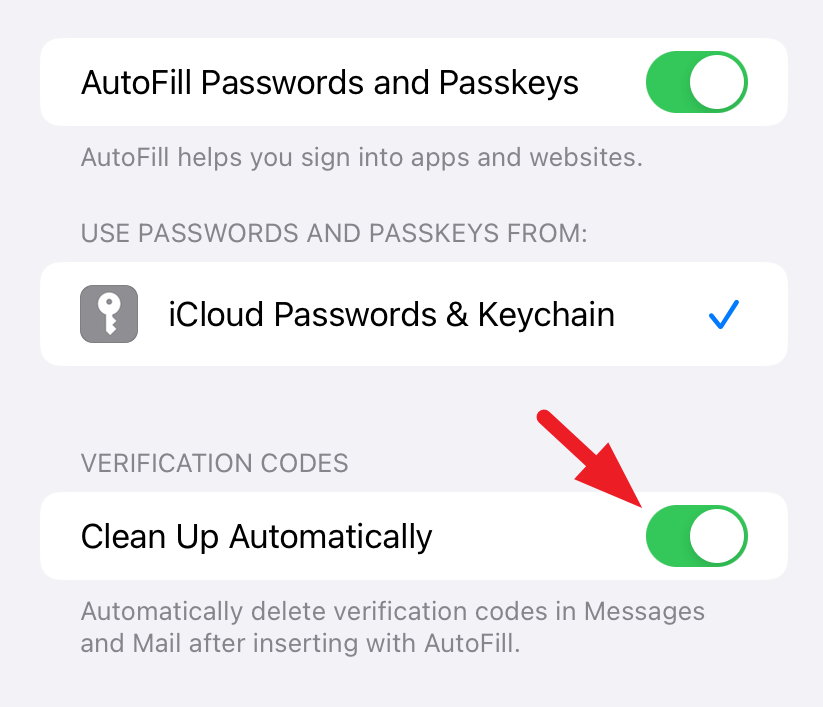 iOS 17 の iPhone でメッセージとメールの認証コードを自動的にクリーンアップする方法